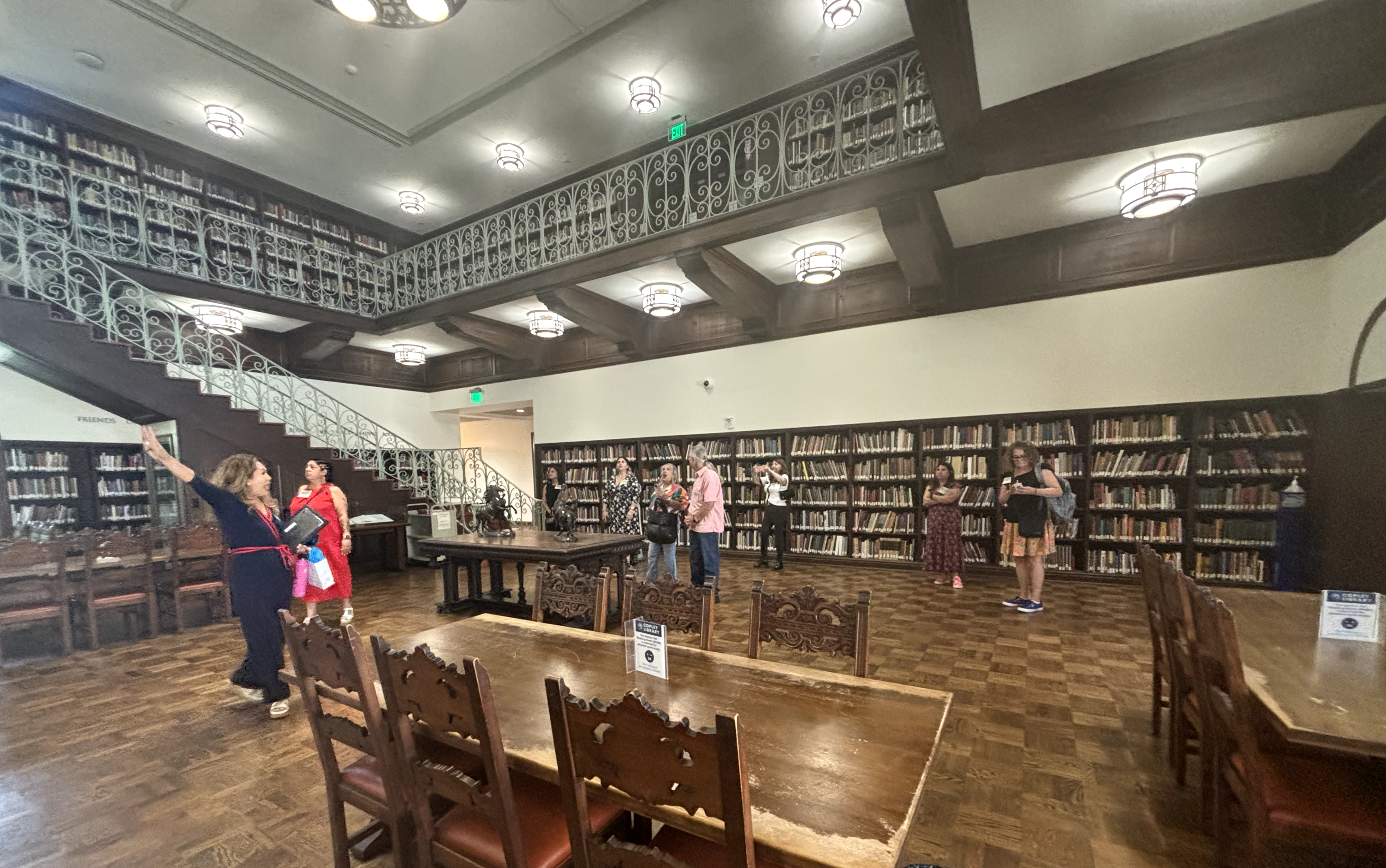 Creando Planning Committee viewing the Mother Hill Reading Room at USD.