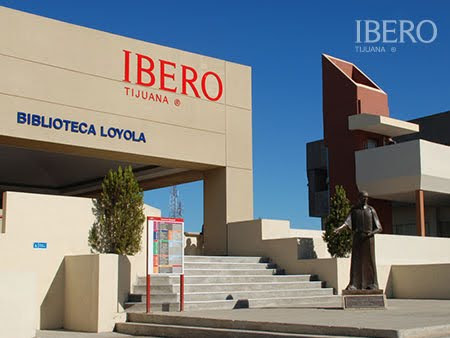 This is an image of Biblioteca Loyola at Universidad Iberoamericana Tijuana, in Tijuana, Mexico.